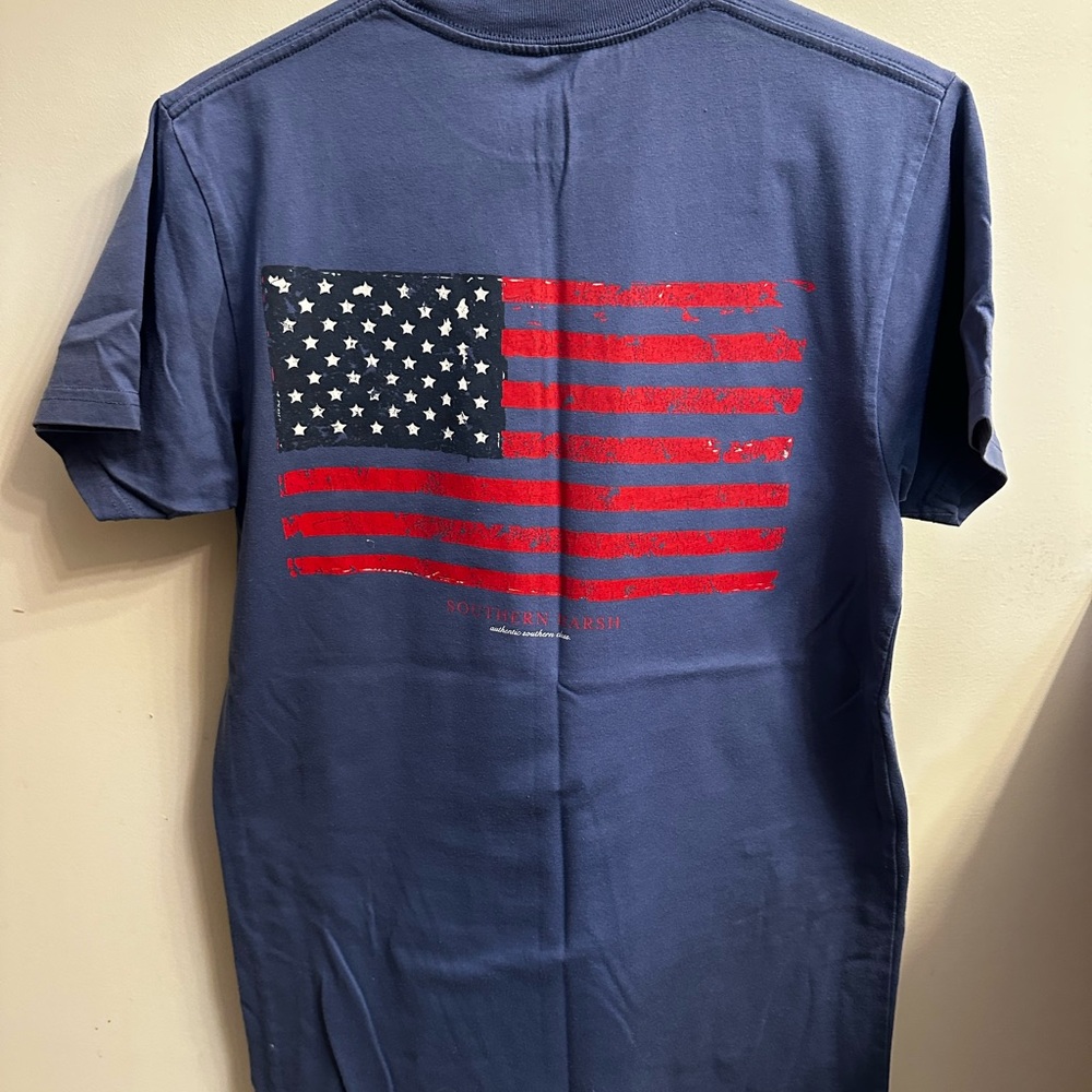 Southern Marsh American Flag T-Shirt
